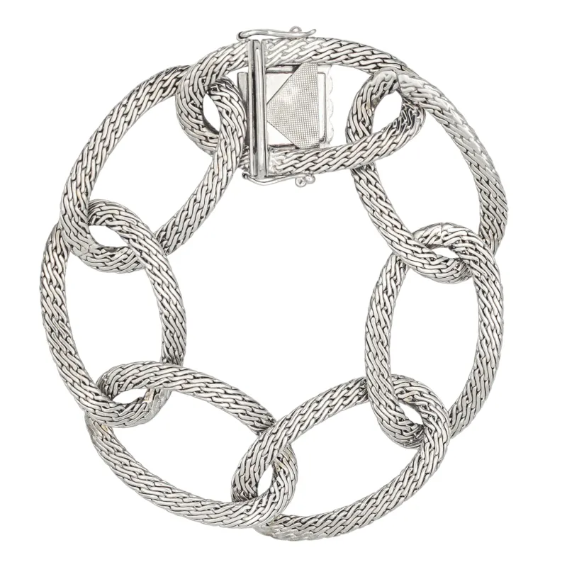 Bracelet à grands maillons ovales en or blanc 18 carats made by 58 Facettes