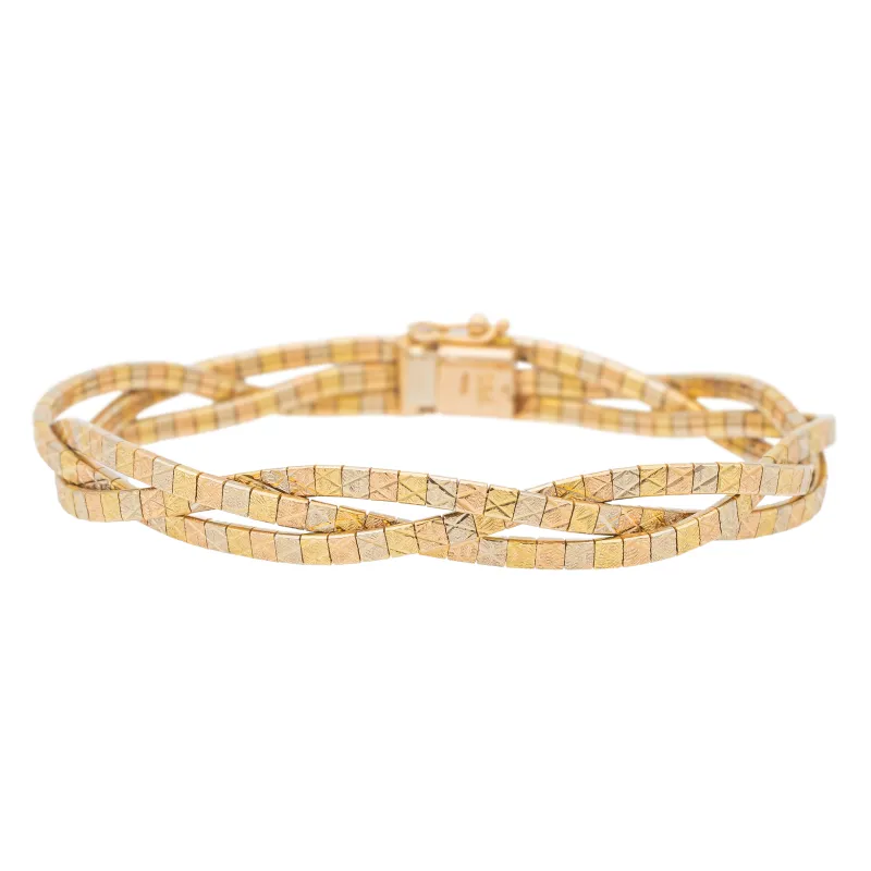 Bracelet vintage trois ors 18 carats (750) sold by 58 Facettes
