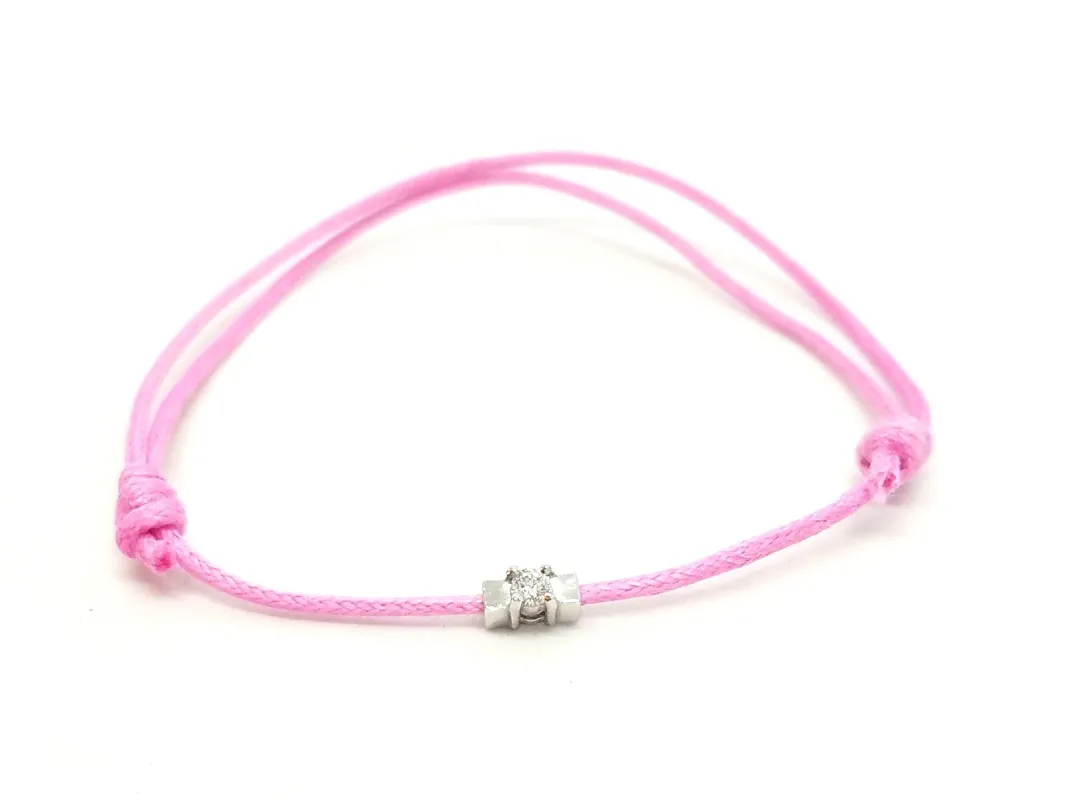 Bracelet cordon en or blanc 18 carats et diamant sold by 58 Facettes