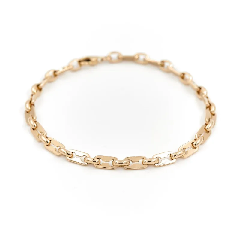 Bracelet maille grain de café carré en or jaune 18 carats sold by 58 Facettes