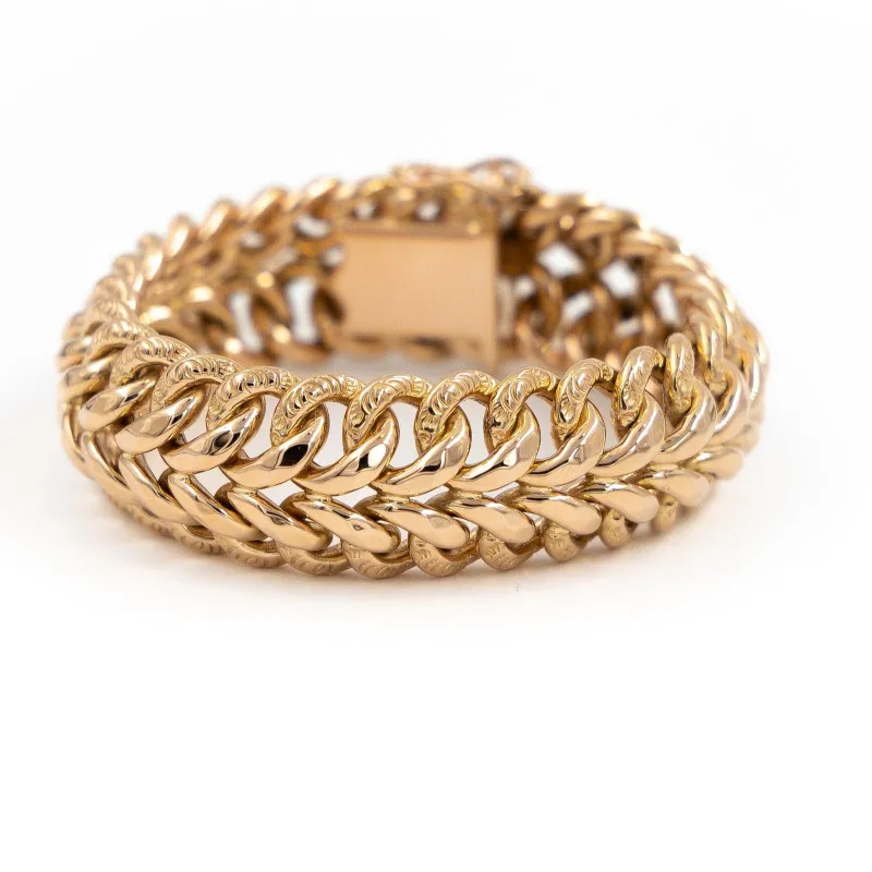 Bracelet maille américaine en or rose 18 carats made by 58 Facettes
