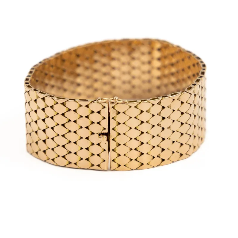 Bracelet manchette effet écailles en or rose 18 carats made by 58 Facettes