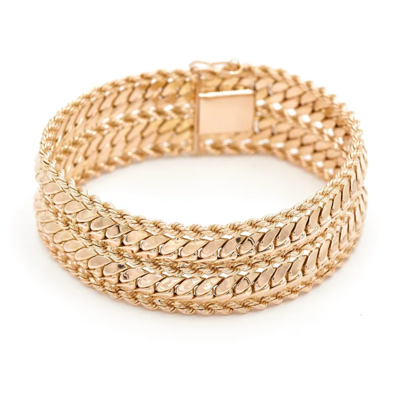 Bracelet maille gourmette torsadée en or jaune 18 carats sold by 58 Facettes