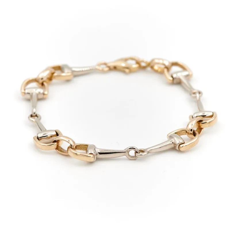 Bracelet en or jaune et blanc 18 carats sold by 58 Facettes