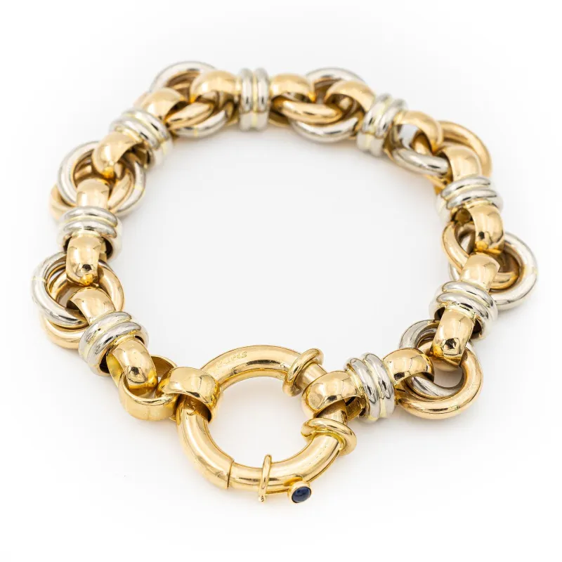 Caplain Saint André - Bracelet en or jaune et blanc 18 carats avec saphir sold by 58 Facettes
