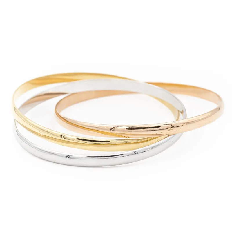 Bracelet trois ors en or blanc, or jaune et or rose 18 carats sold by 58 Facettes