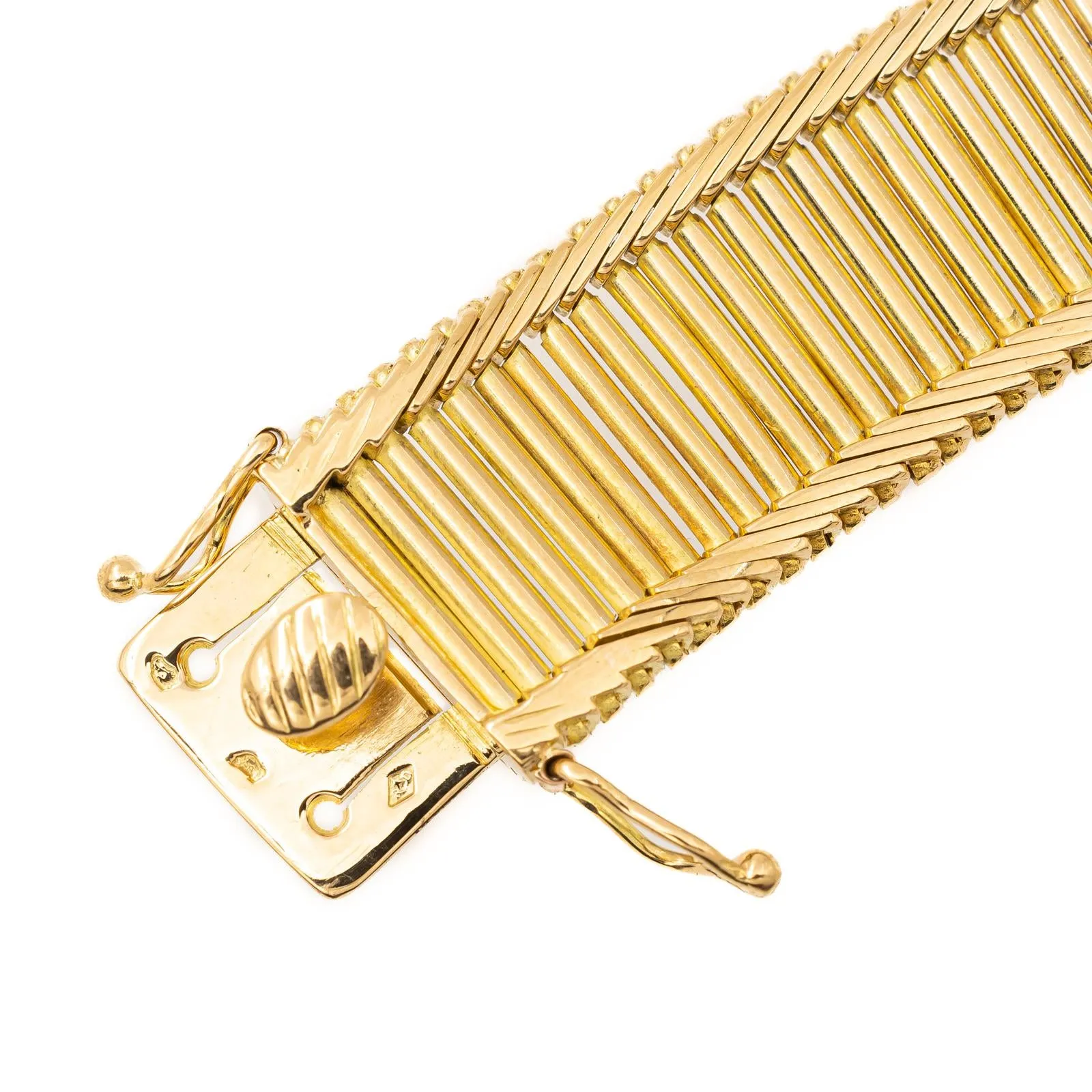 Bracelet maille baguette en or jaune 18 carats sold by 58 Facettes product image thumbnail 5