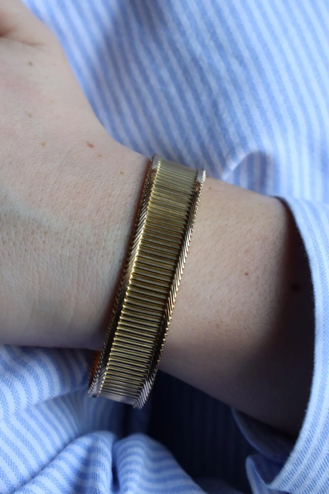 Bracelet maille baguette en or jaune 18 carats sold by 58 Facettes product image thumbnail 2