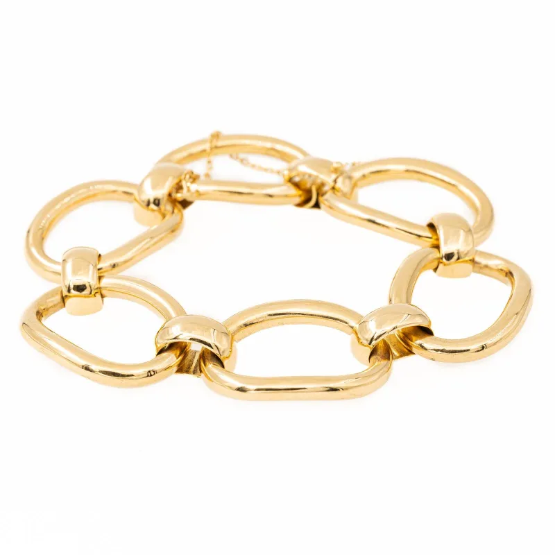 Bracelet à grosses mailles en or jaune 18 carats made by 58 Facettes