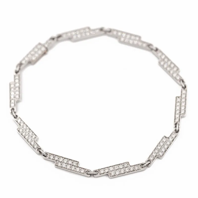 Dinh Van Seventies - Bracelet en or blanc avec diamants sold by 58 Facettes