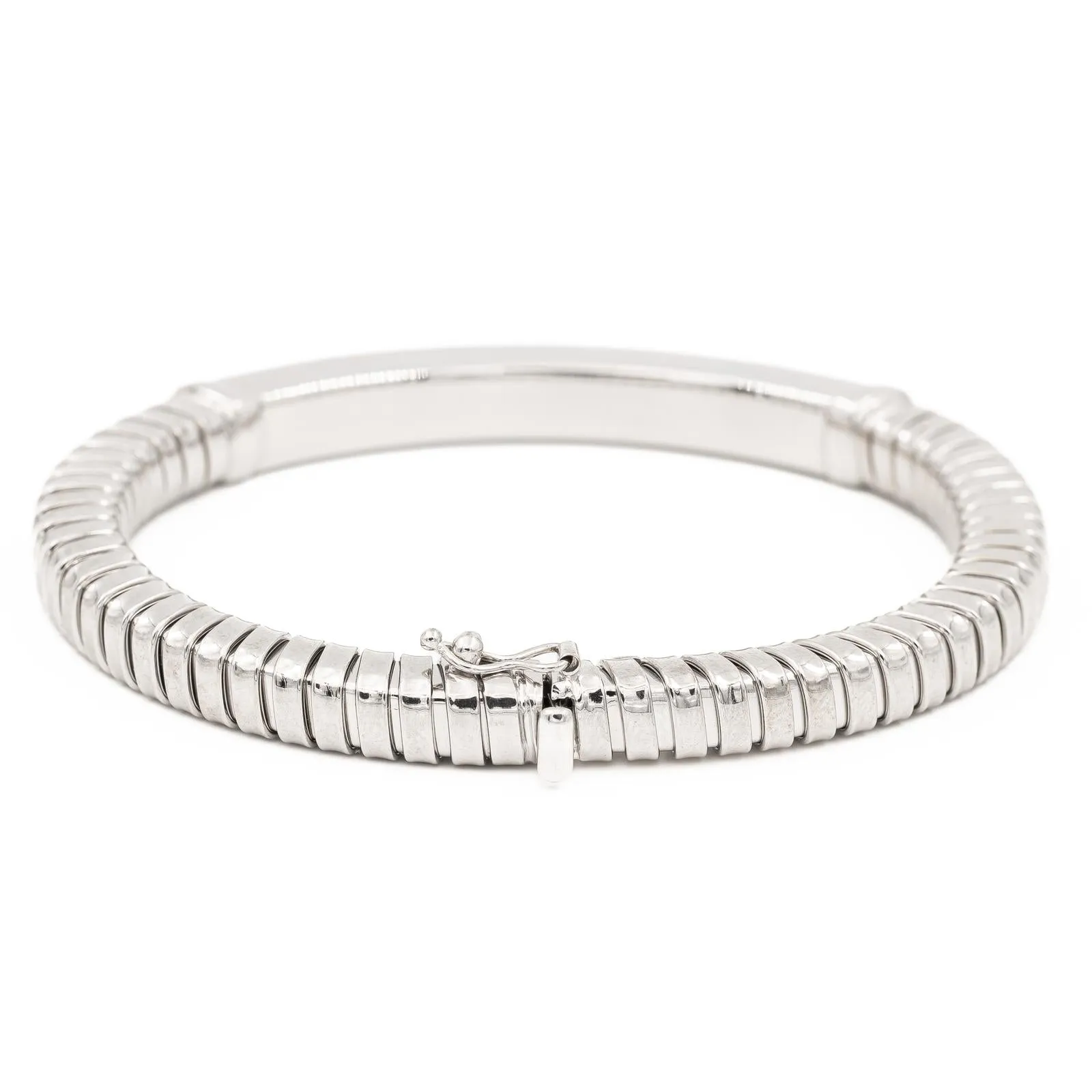 Bracelet maille tubogas en or blanc 18 carats sold by 58 Facettes product image thumbnail 4