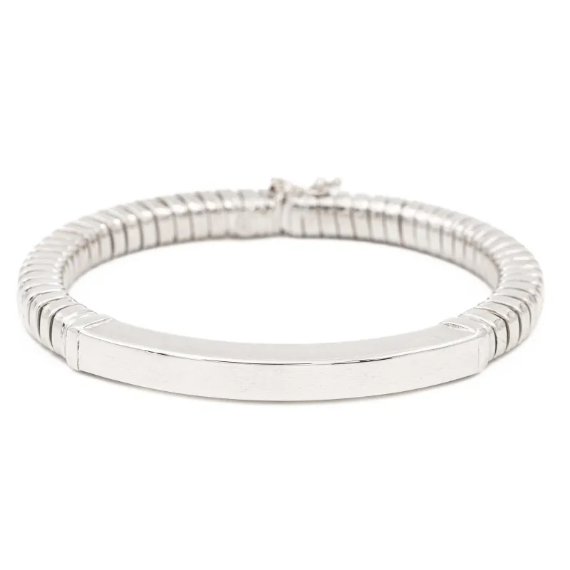 Bracelet maille tubogas en or blanc 18 carats sold by 58 Facettes