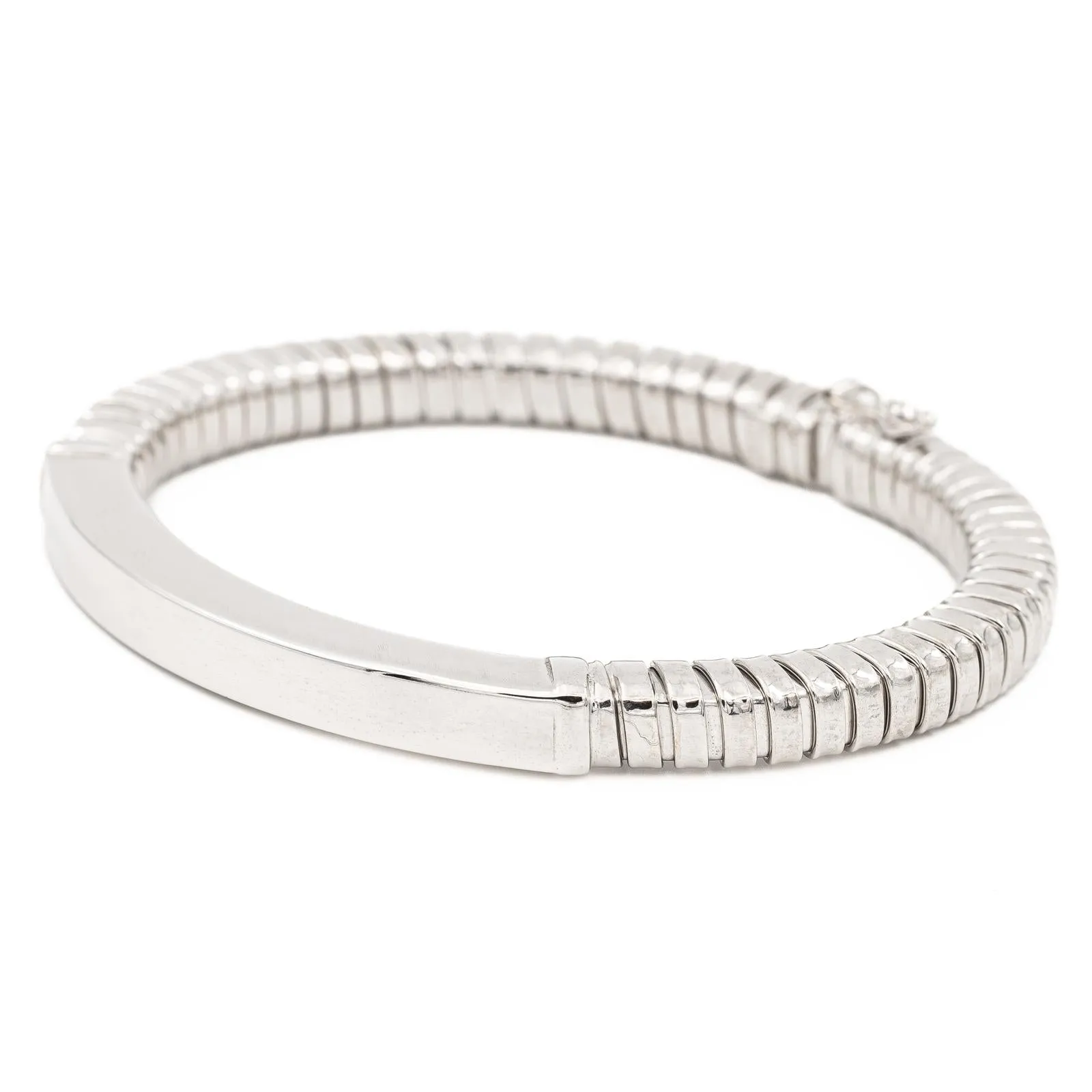 Bracelet maille tubogas en or blanc 18 carats sold by 58 Facettes product image thumbnail 2