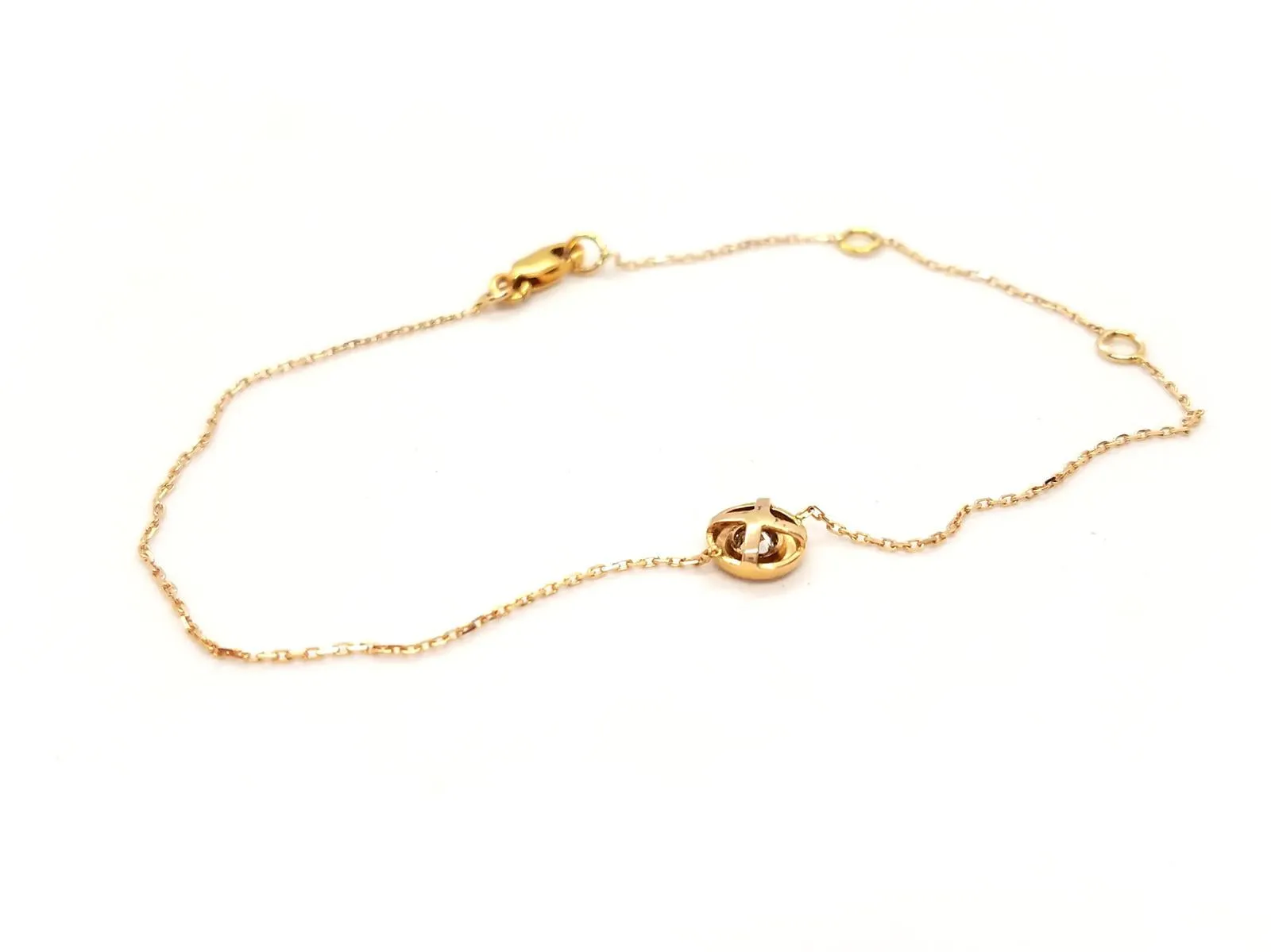 Bracelet en or rose 18 carats avec diamant taille brillant 0,08 ct sold by 58 Facettes product image thumbnail 4