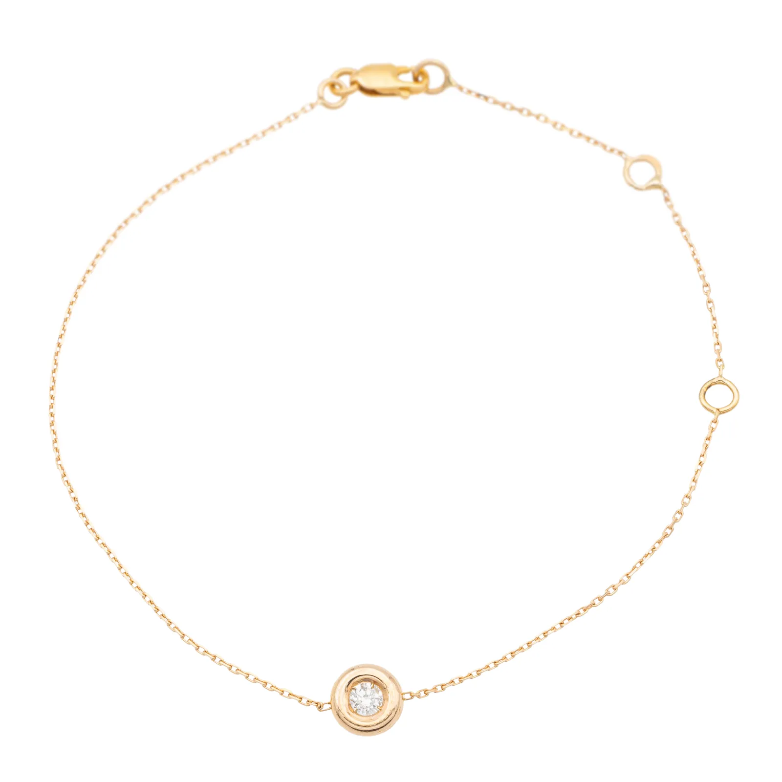 Bracelet en or rose 18 carats avec diamant taille brillant 0,08 ct sold by 58 Facettes product image thumbnail 2