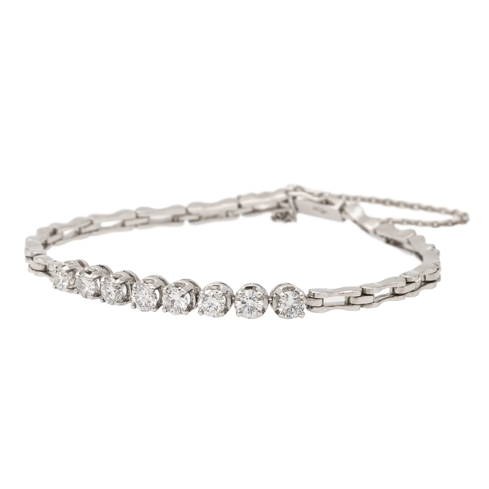 Bracelet en or blanc 18 carats avec 8 diamants sold by 58 Facettes product image thumbnail 3