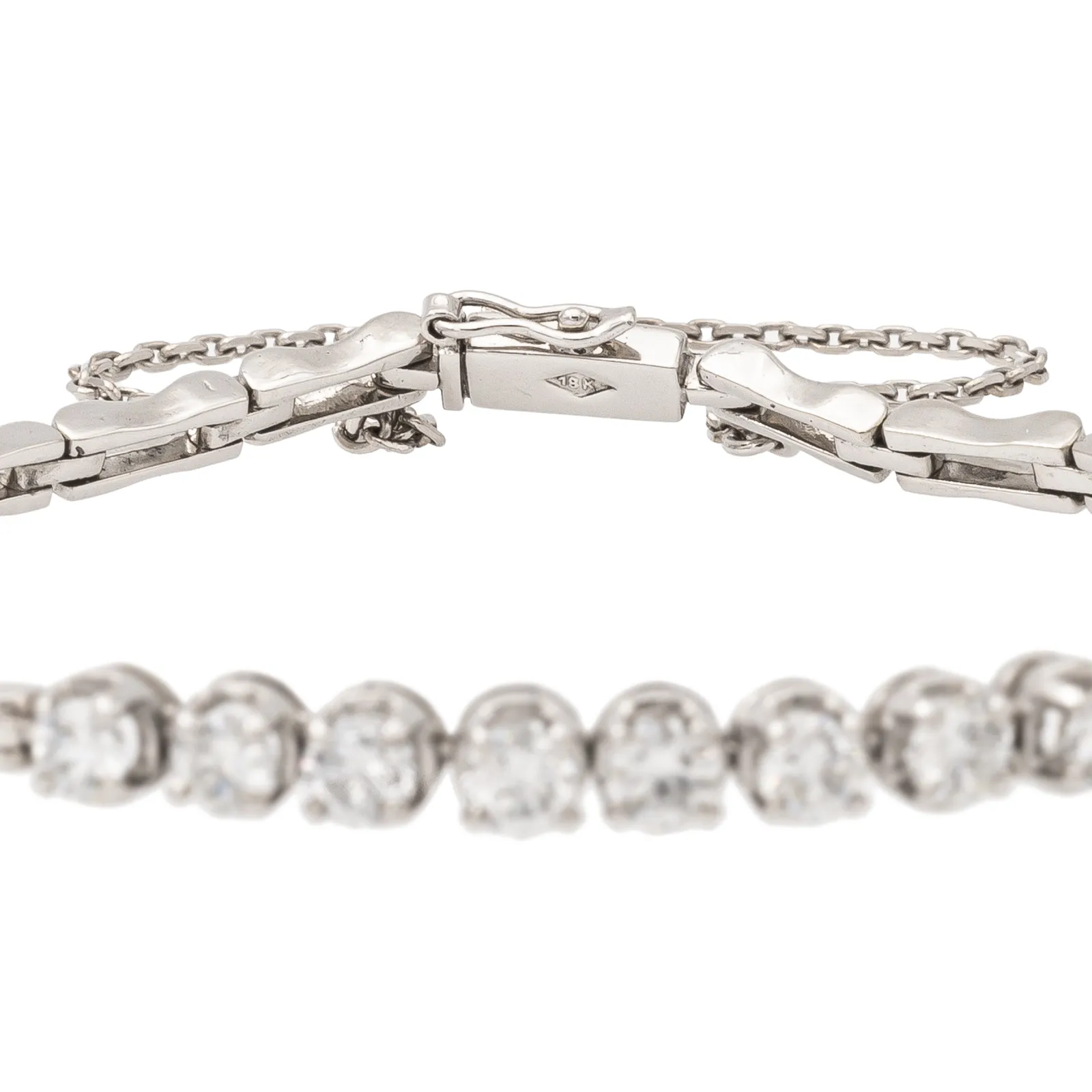Bracelet en or blanc 18 carats avec 8 diamants sold by 58 Facettes product image thumbnail 4