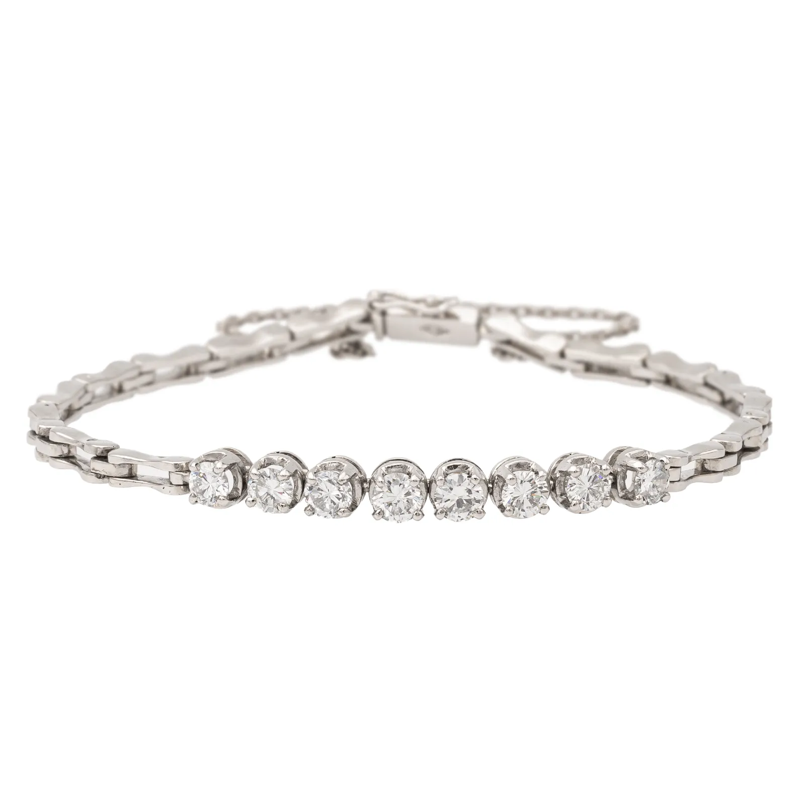 Bracelet en or blanc 18 carats avec 8 diamants sold by 58 Facettes