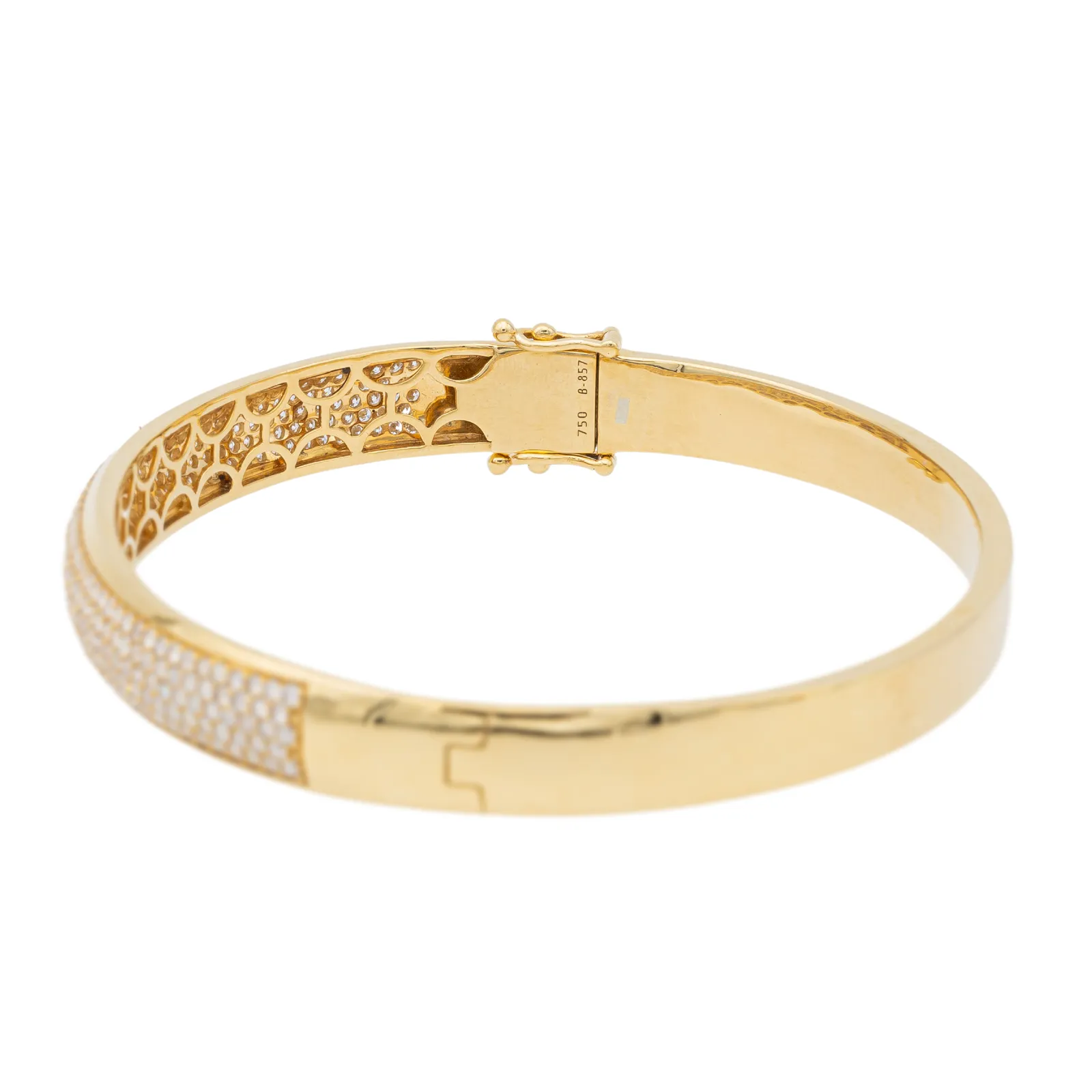 Bracelet jonc rigide en or jaune 18 carats pavé de diamants sold by 58 Facettes product image thumbnail 3