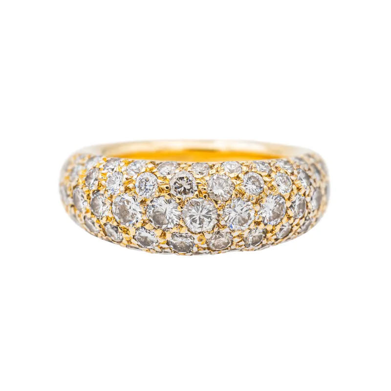 Bague cocktail bandeau en or jaune 18 carats et diamants sold by 58 Facettes