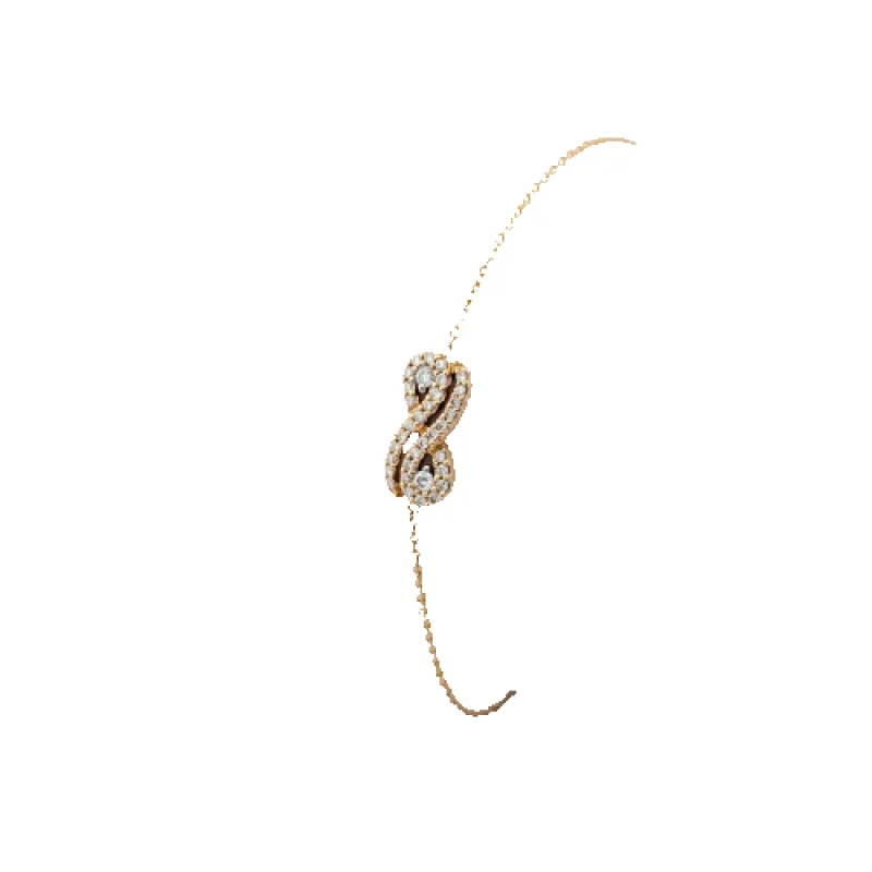 Bracelet infini en or jaune 18 carats et diamants sold by 58 Facettes