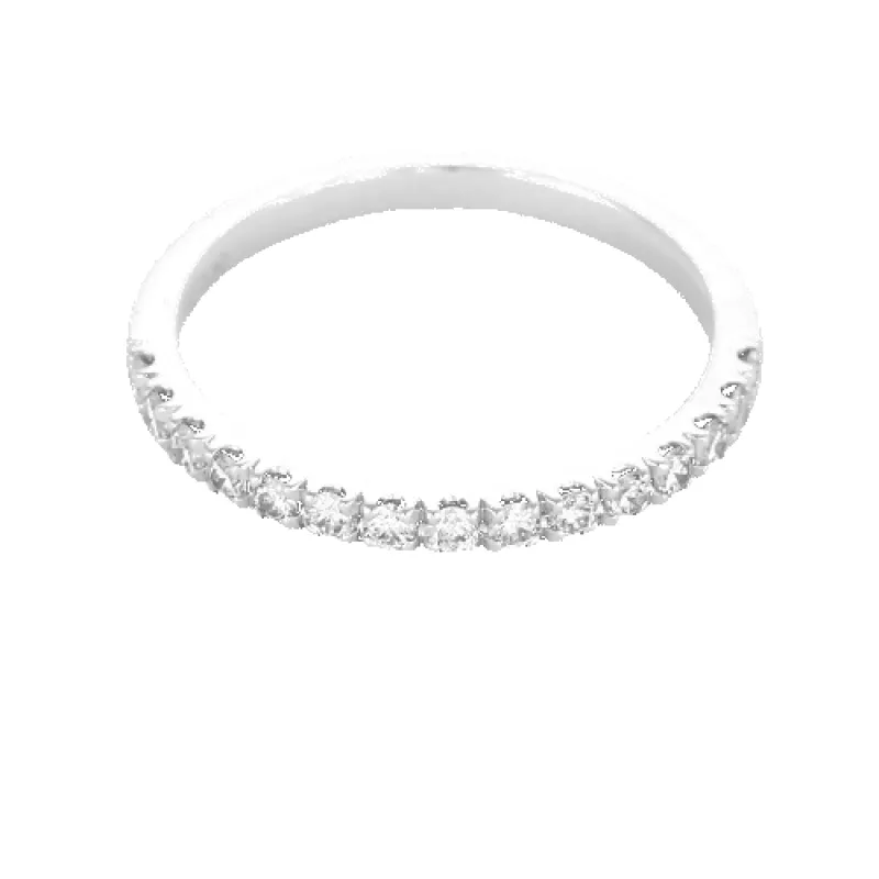 Alliance diamantée en or blanc 750 sertie de diamants sold by 58 Facettes