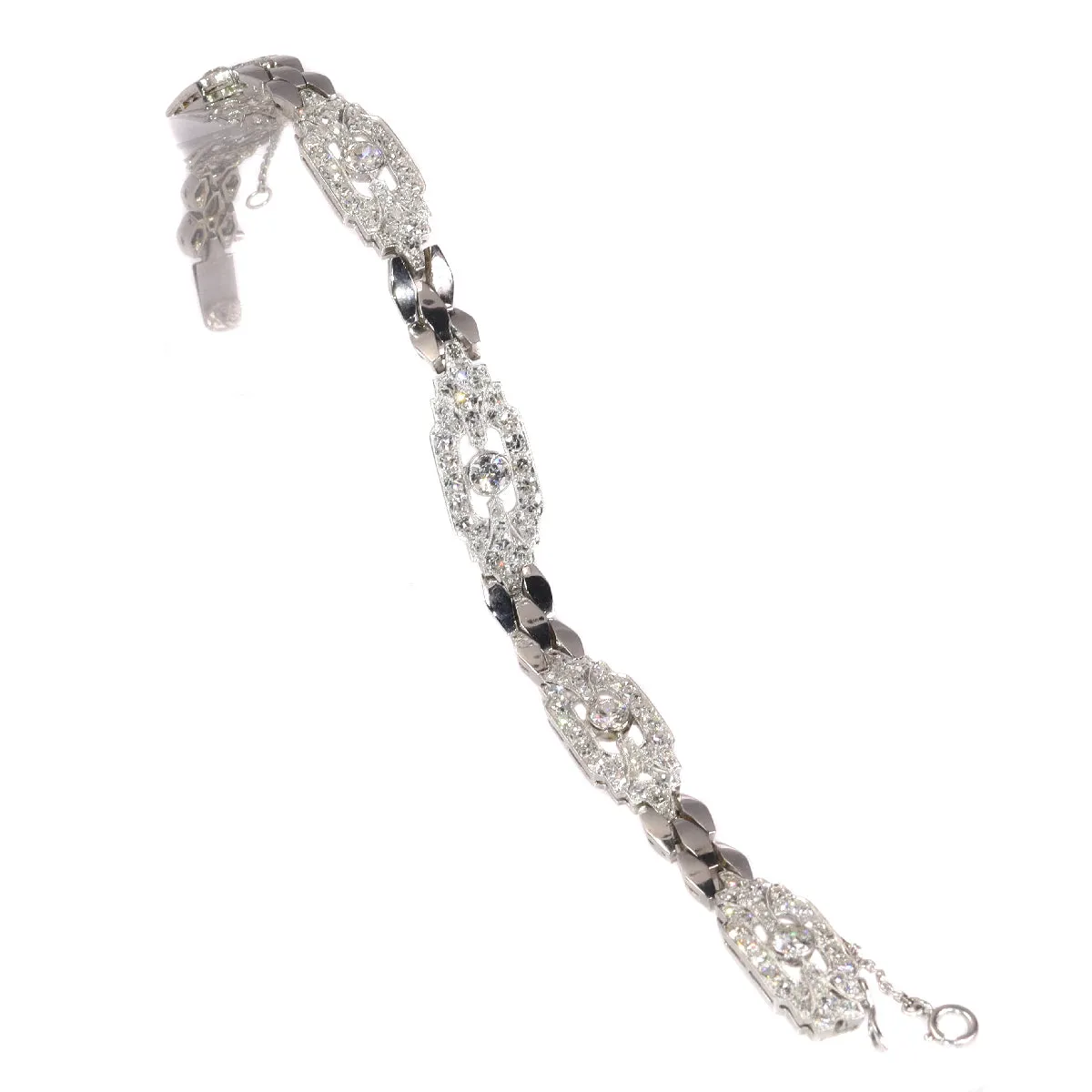 Bracelet vintage en platine et or blanc 18K serti de 179 diamants sold by 58 Facettes product image thumbnail 4