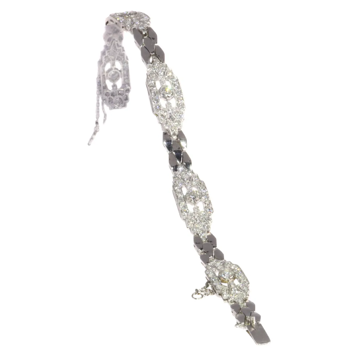 Bracelet vintage en platine et or blanc 18K serti de 179 diamants sold by 58 Facettes