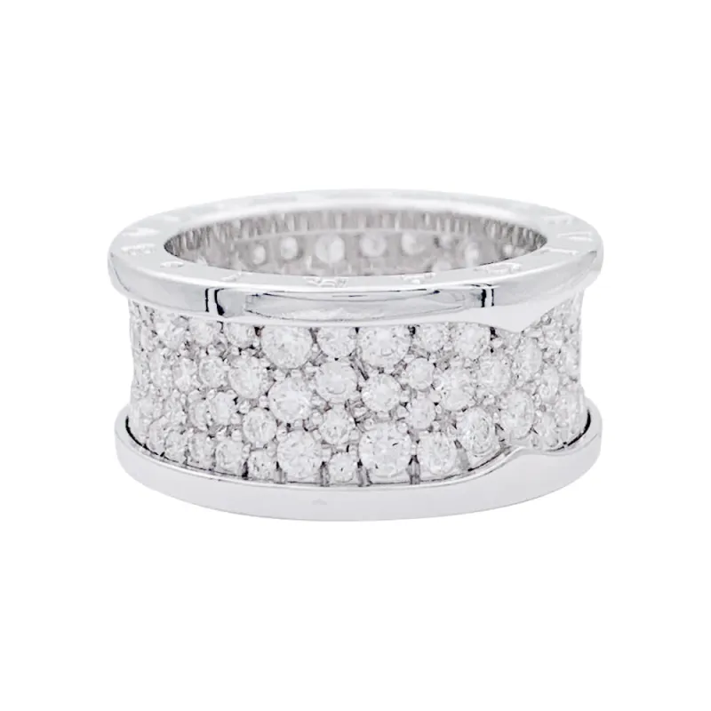Bulgari B.Zero1 - Bague bandeau en or blanc pavée de diamants sold by 58 Facettes