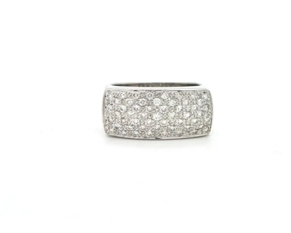 Bague bandeau en or blanc 18 ct et diamants 0,50 ct made by 58 Facettes