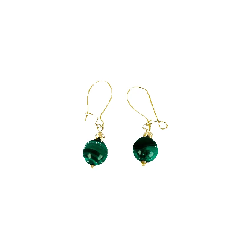 Boucles d’oreilles vintage en or jaune 18k et malachite verte sold by 58 Facettes