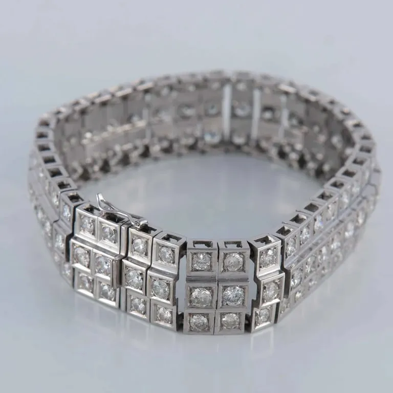 Bracelet ligne de diamants en or blanc 750 sold by 58 Facettes product image thumbnail 2