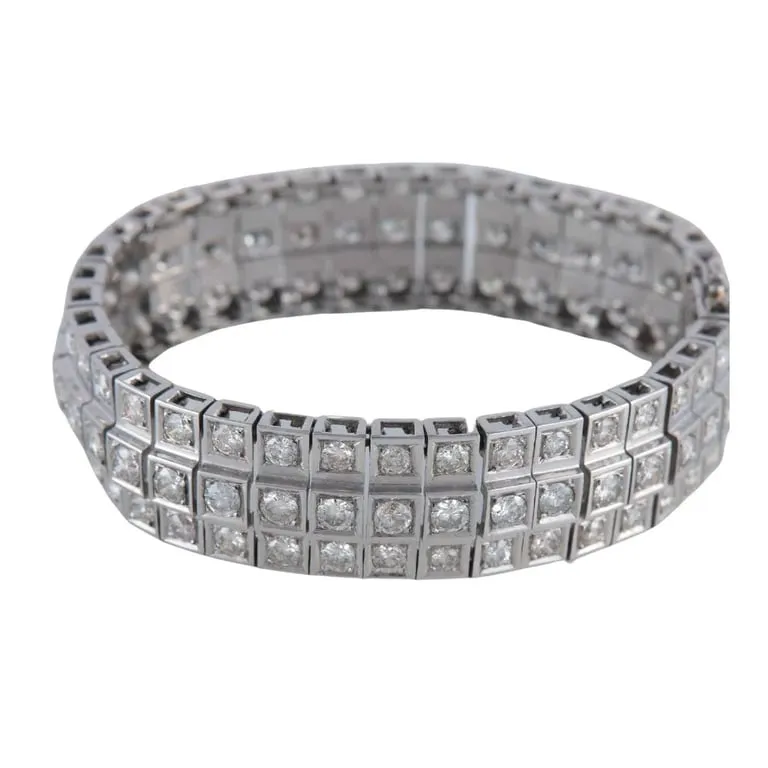 Bracelet ligne de diamants en or blanc 750 sold by 58 Facettes
