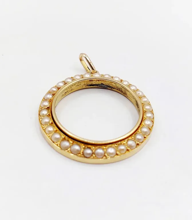 Pendentif victorien en or jaune 18k orné de perles sold by 58 Facettes product image thumbnail 5