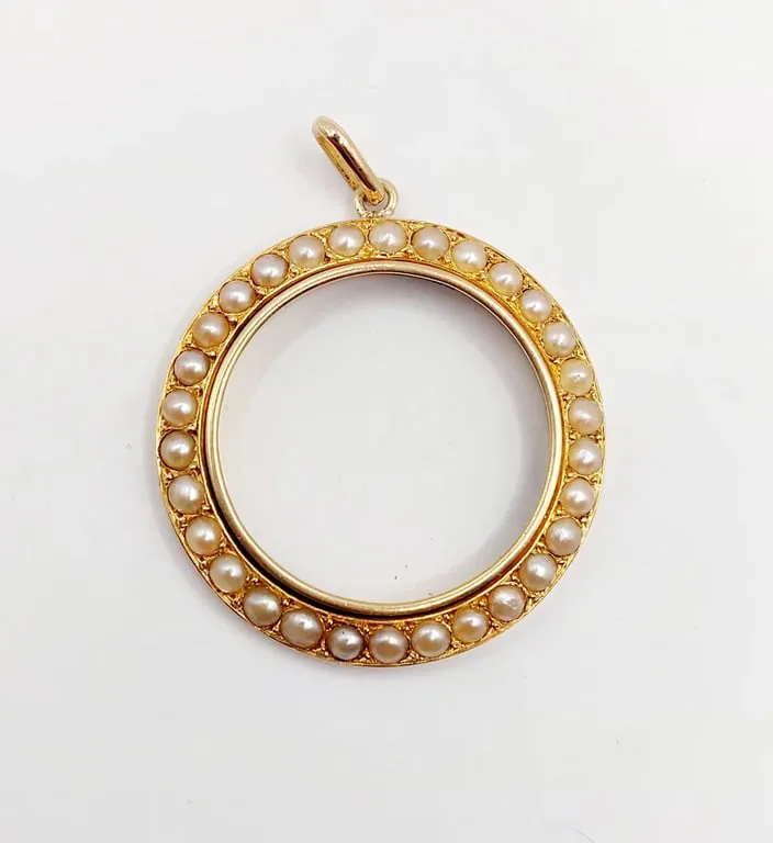 Pendentif victorien en or jaune 18k orné de perles sold by 58 Facettes product image thumbnail 3