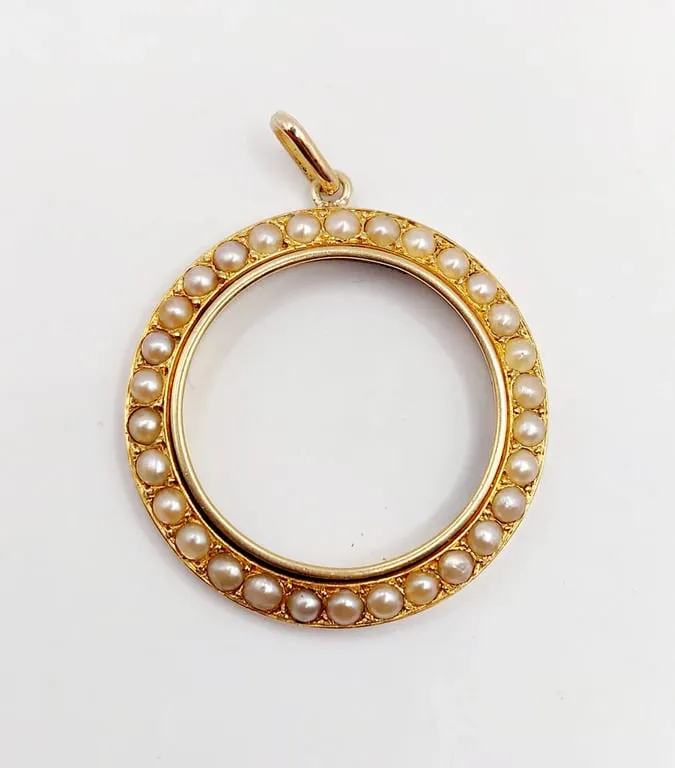 Pendentif victorien en or jaune 18k orné de perles sold by 58 Facettes product image thumbnail 4