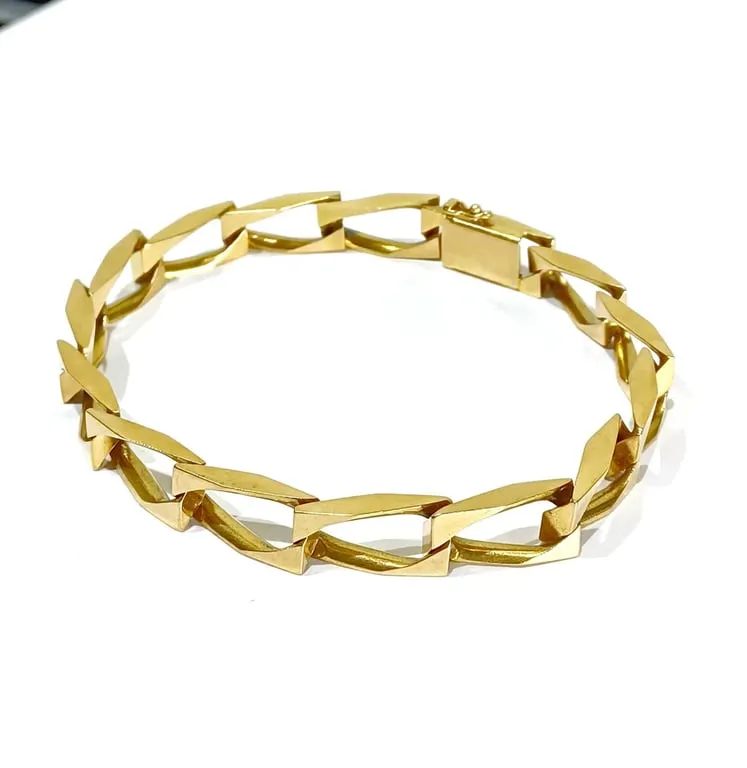 Gourmette homme en or rose 18 carats, maille cheval sold by 58 Facettes product image thumbnail 5