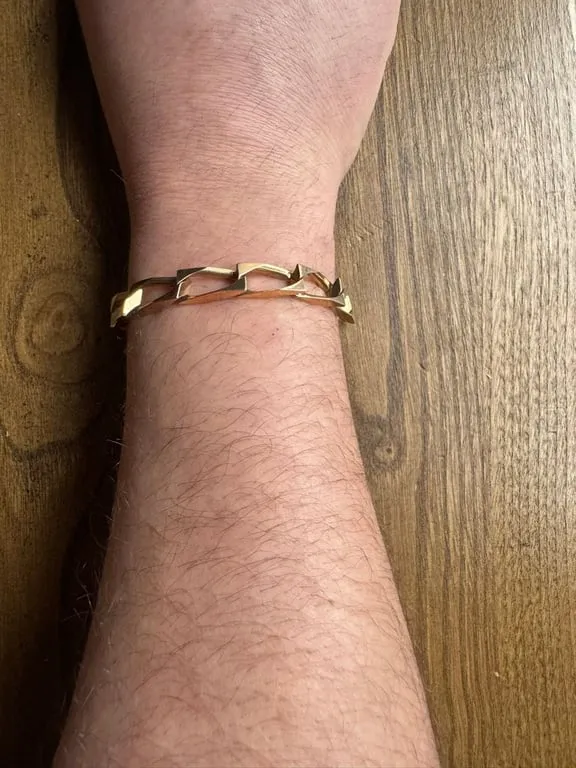 Gourmette homme en or rose 18 carats, maille cheval sold by 58 Facettes product image thumbnail 3