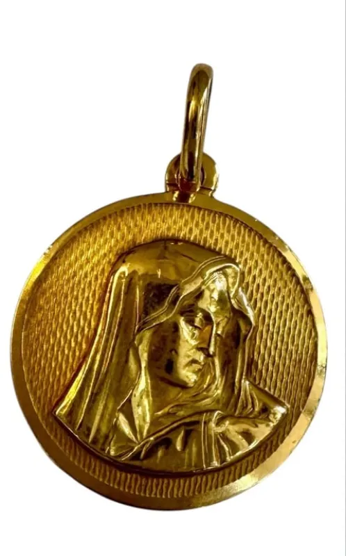 Médaille religieuse Vierge Marie en or jaune 750/1000 made by 58 Facettes