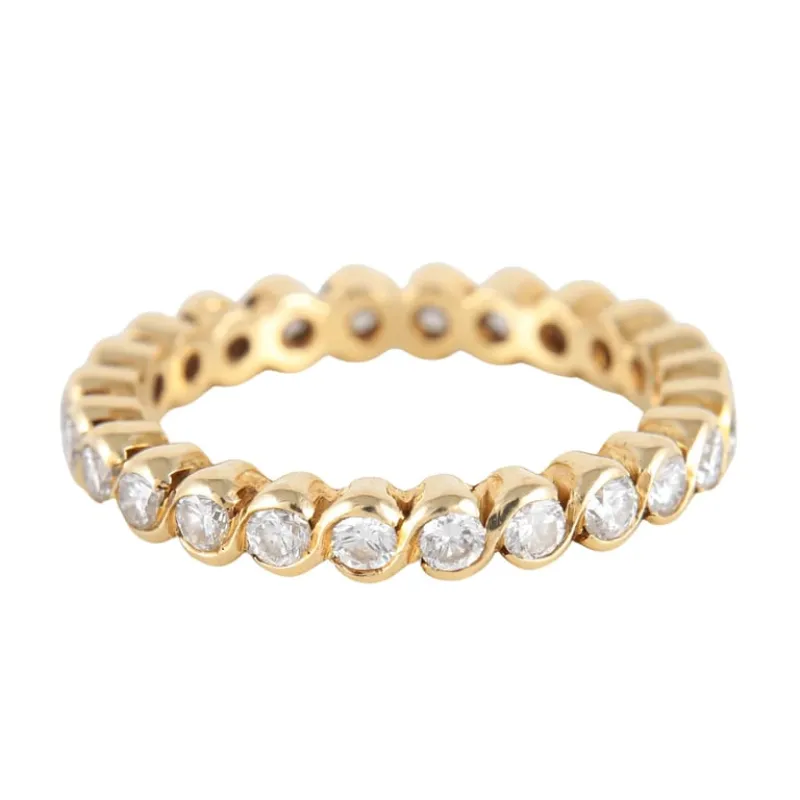 Alliance tour complet en or jaune 18 carats et diamants sold by 58 Facettes