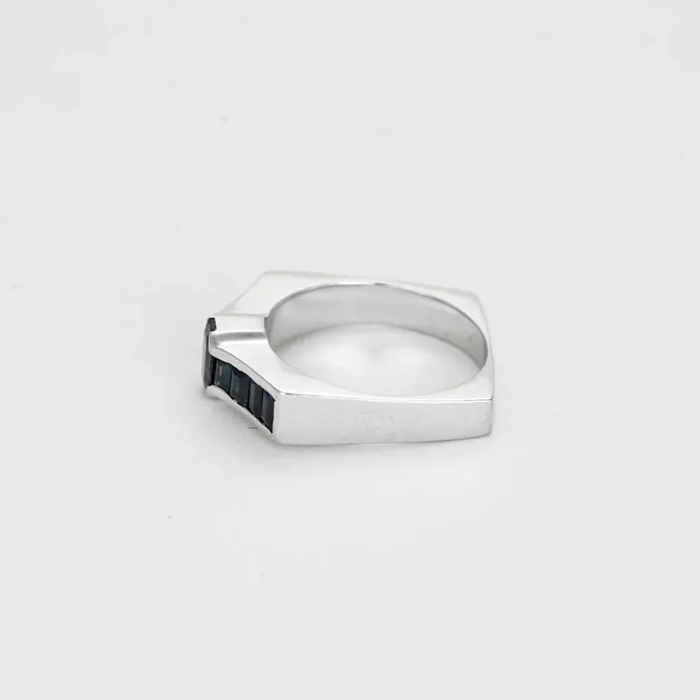 Bague bandeau Prestige en or blanc 18K et saphirs sold by 58 Facettes product image thumbnail 4