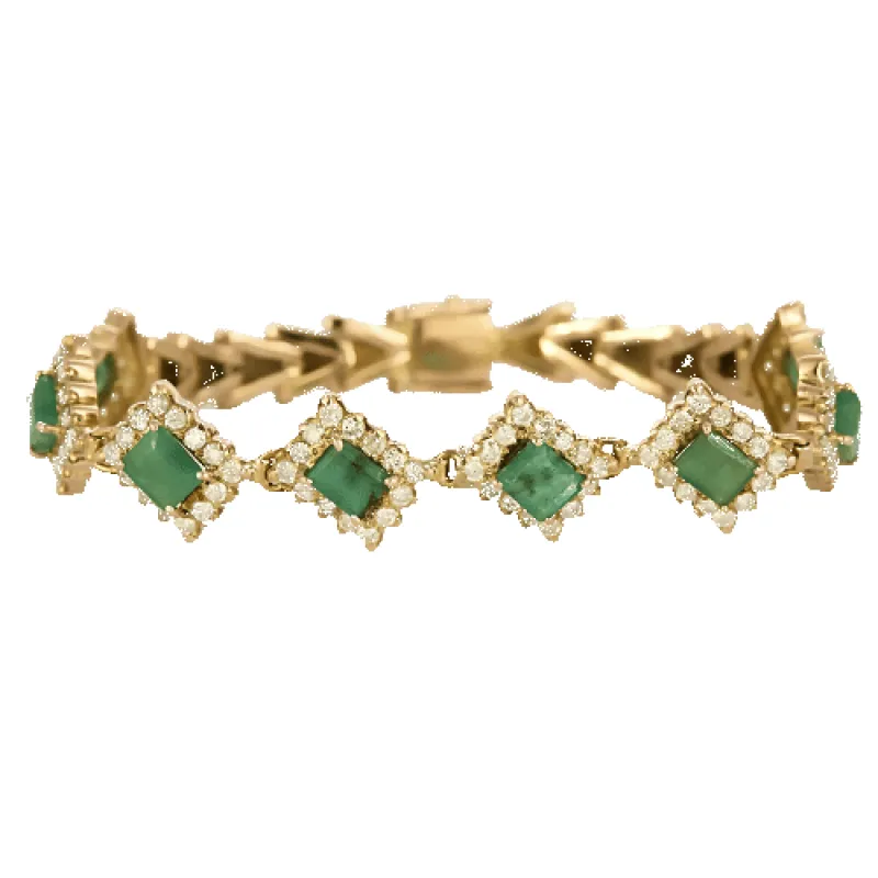 Bracelet Esmeralda or rose et émeraudes made by 58 Facettes
