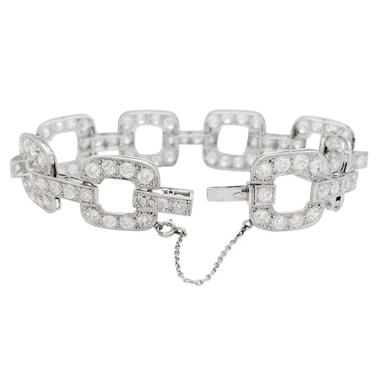 Bracelet ancien en platine 950 serti de diamants taille ancienne sold by 58 Facettes product image thumbnail 4
