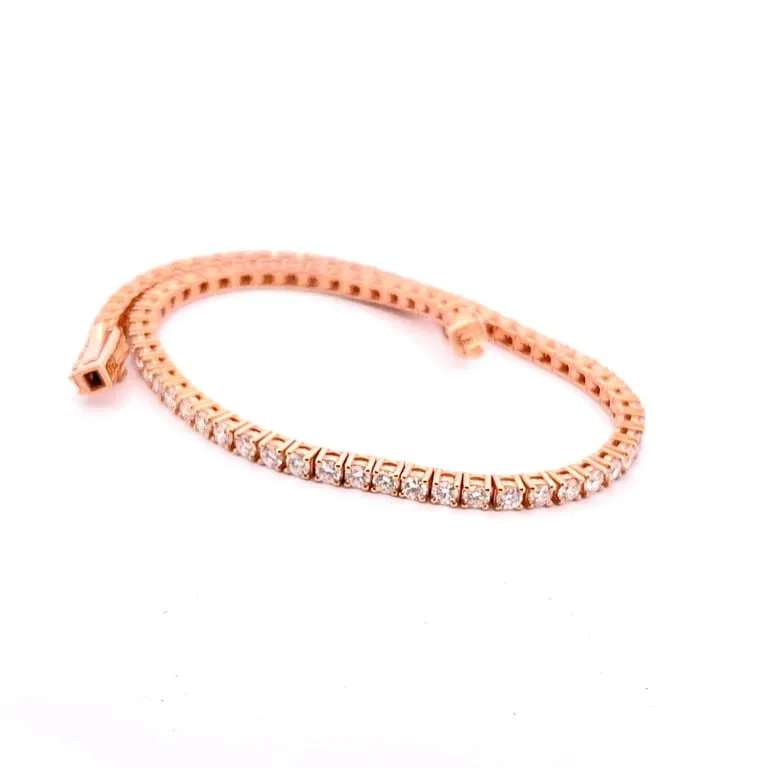 Bracelet tennis en or rose 18 carats et diamants sold by 58 Facettes product image thumbnail 5