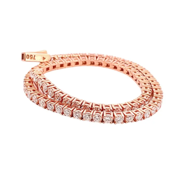 Bracelet tennis en or rose 18 carats et diamants made by 58 Facettes