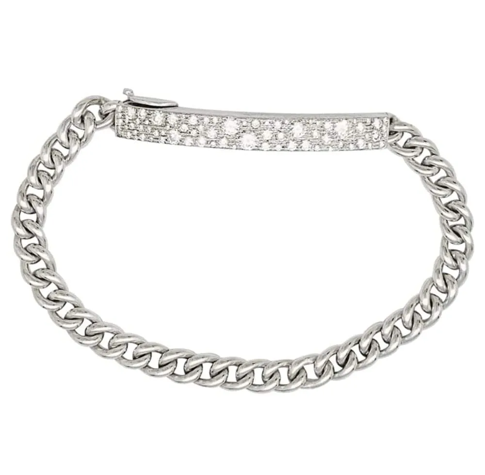 Dior - Bracelet gourmette en or blanc et diamants sold by 58 Facettes
