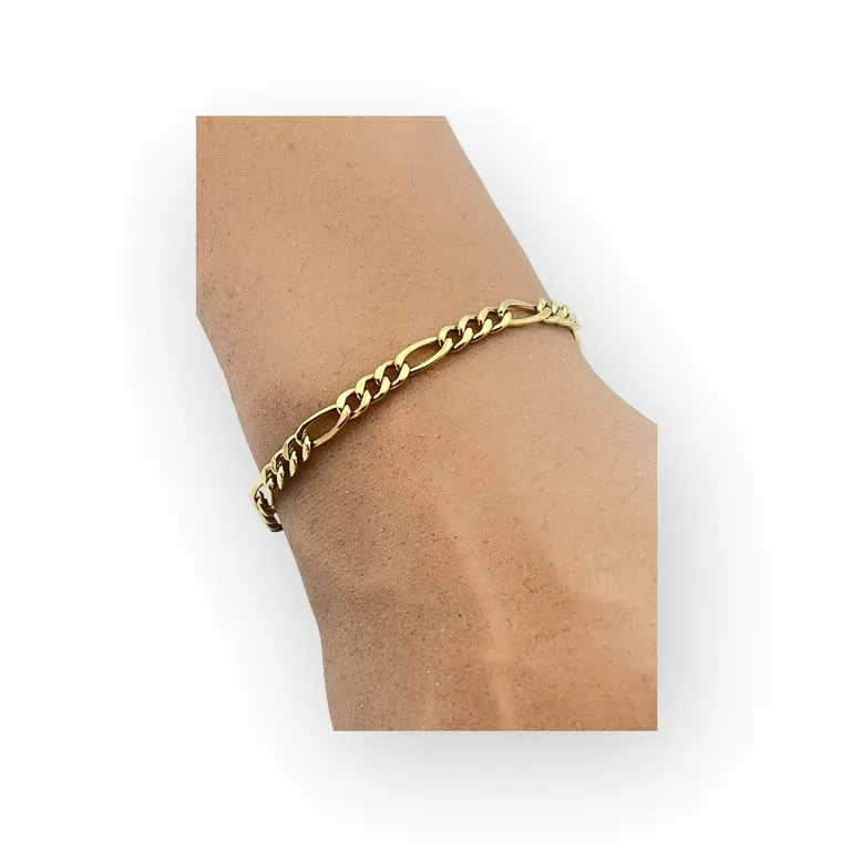 Bracelet maille Figaro en or jaune 750 (18K) sold by 58 Facettes product image thumbnail 2