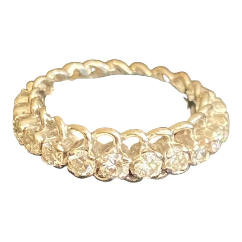 Alliance américaine - Bague en or blanc 750 et diamants 1,30 ct made by 58 Facettes