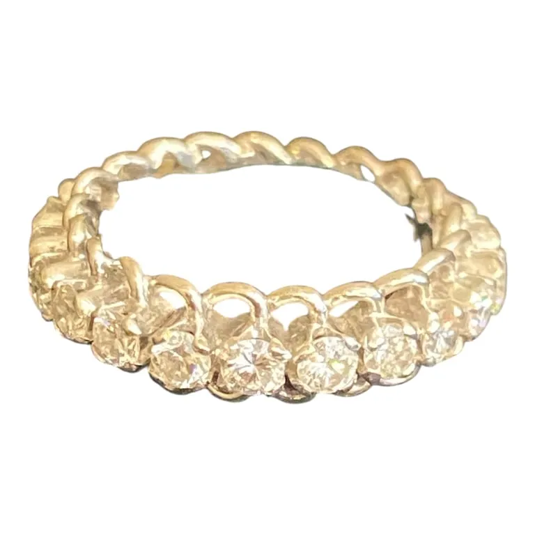 Alliance américaine - Bague en or blanc 750 et diamants 1,30 ct sold by 58 Facettes