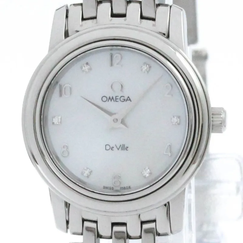 Omega De Ville Prestige - Montre quartz en acier, cadran blanc made by 58 Facettes